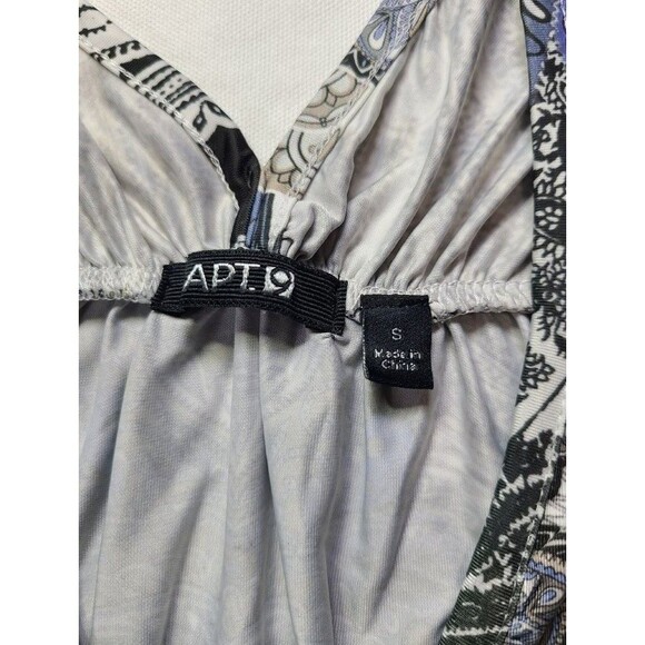 Apt. 9 Paisley Tank Dress Size Small Black Purple Sleeveless V-Neck Stretch - Picture 5 of 10